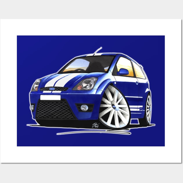 Ford Fiesta ST (Mk6 Facelift) Blue Wall Art by y30man5